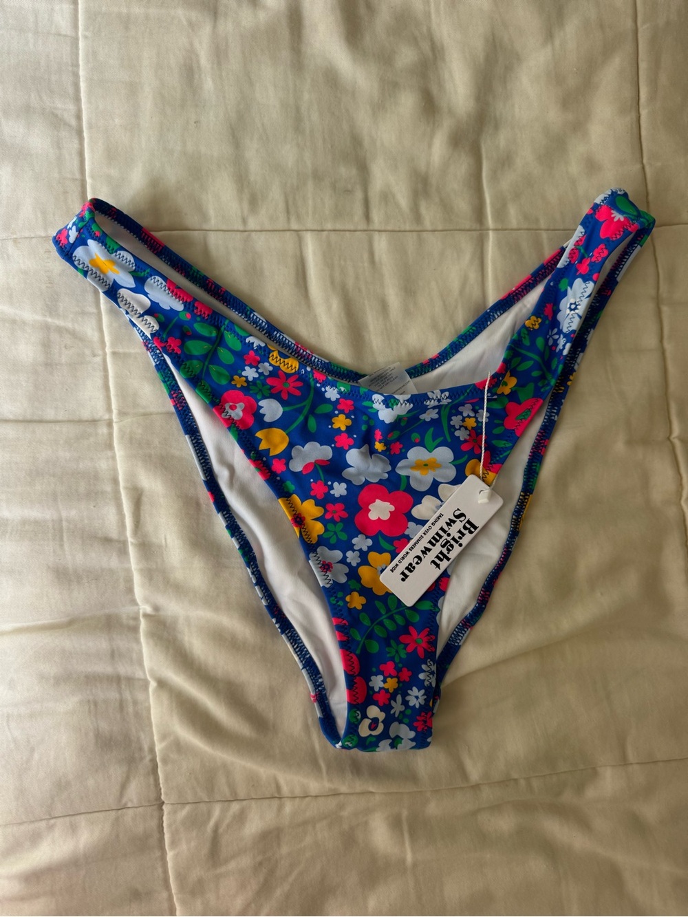 Bright Swimwear Women’s Floral Bikini Bottoms - Blue